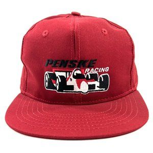 Vintage Penske Racing Hat Indy Car Snapback Red Adjustable Made In USA